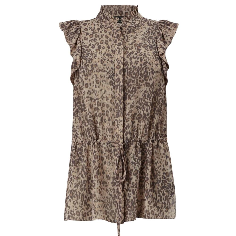 Allsaints Laney Patch Blouse In Animal Print